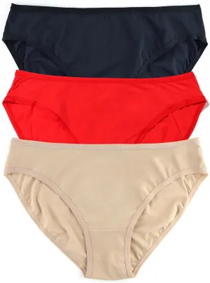 hanky panky - BreatheSoft Mid Rise Bikini Brief Underwear for Women | Full Back Coverage Panties | Sizes XS-XL | 3 pack