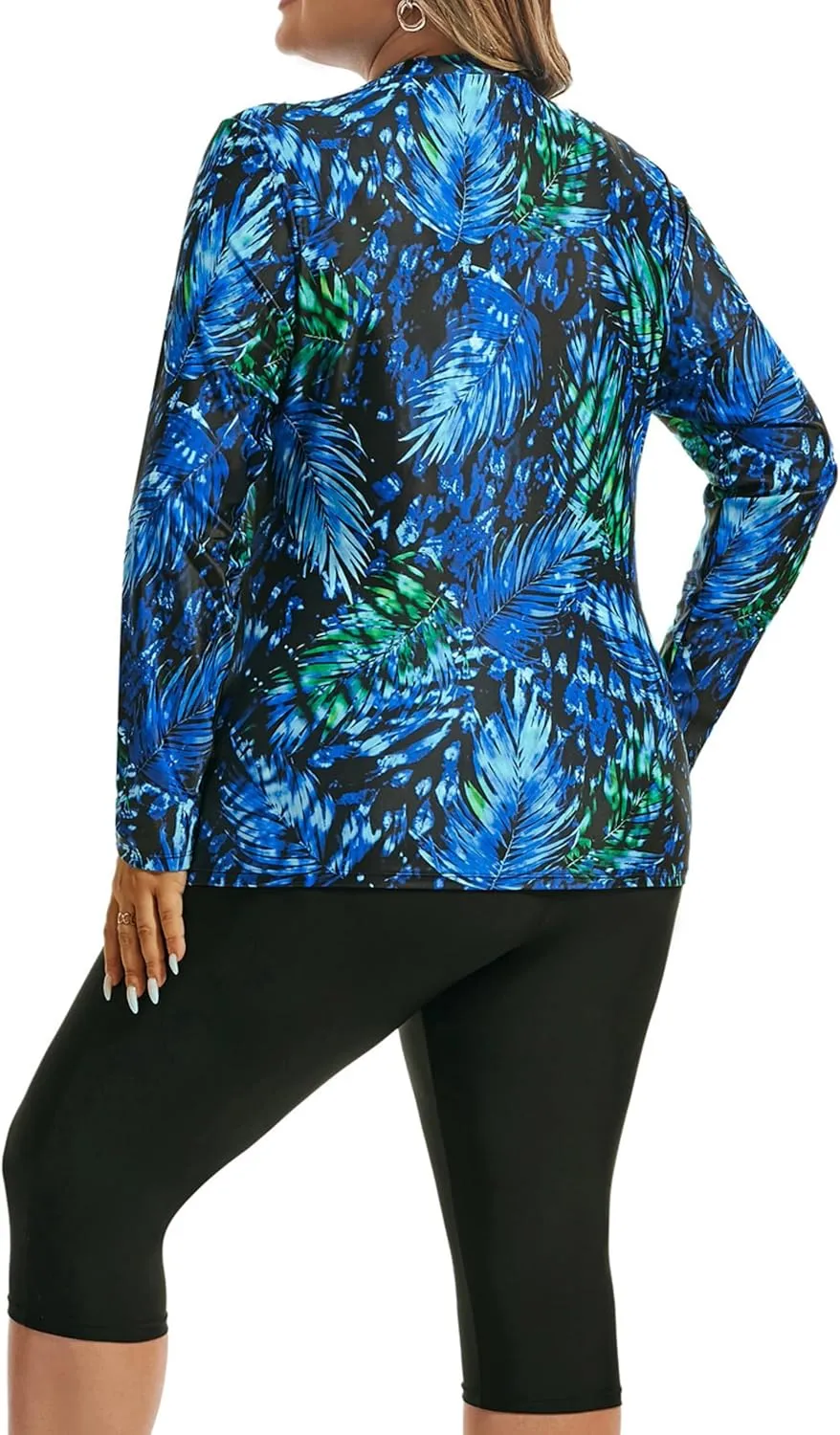 Hanna Nikole Women 3 Pieces Plus Size Rash Guard Swimwear Sun Protection Surfing Bathing Suits Long Sleeve Swimsuits