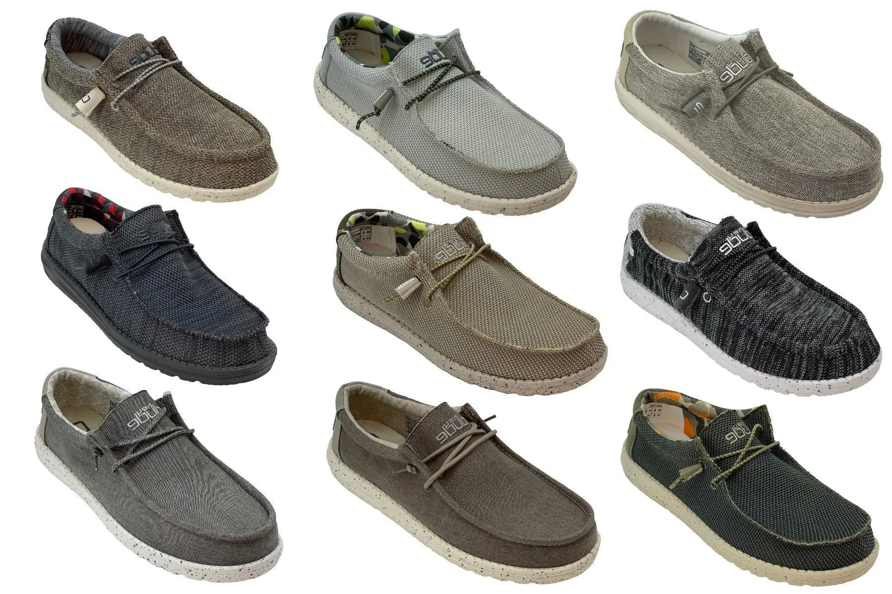 Hey Dude Men's Wally Sox Stretch Loafers – Lightweight, Comfortable Slip-On Shoes, Multi-Color