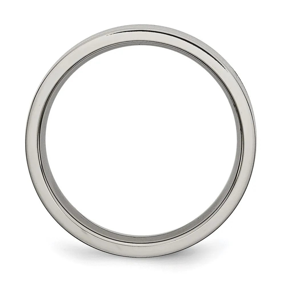 High-Quality Chisel 5mm Polished Titanium Flat Band Ring | Stylish Value Offer
