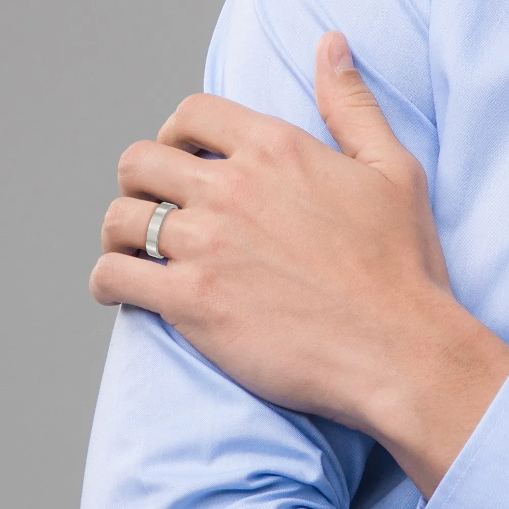 High-Quality Chisel 5mm Polished Titanium Flat Band Ring | Stylish Value Offer