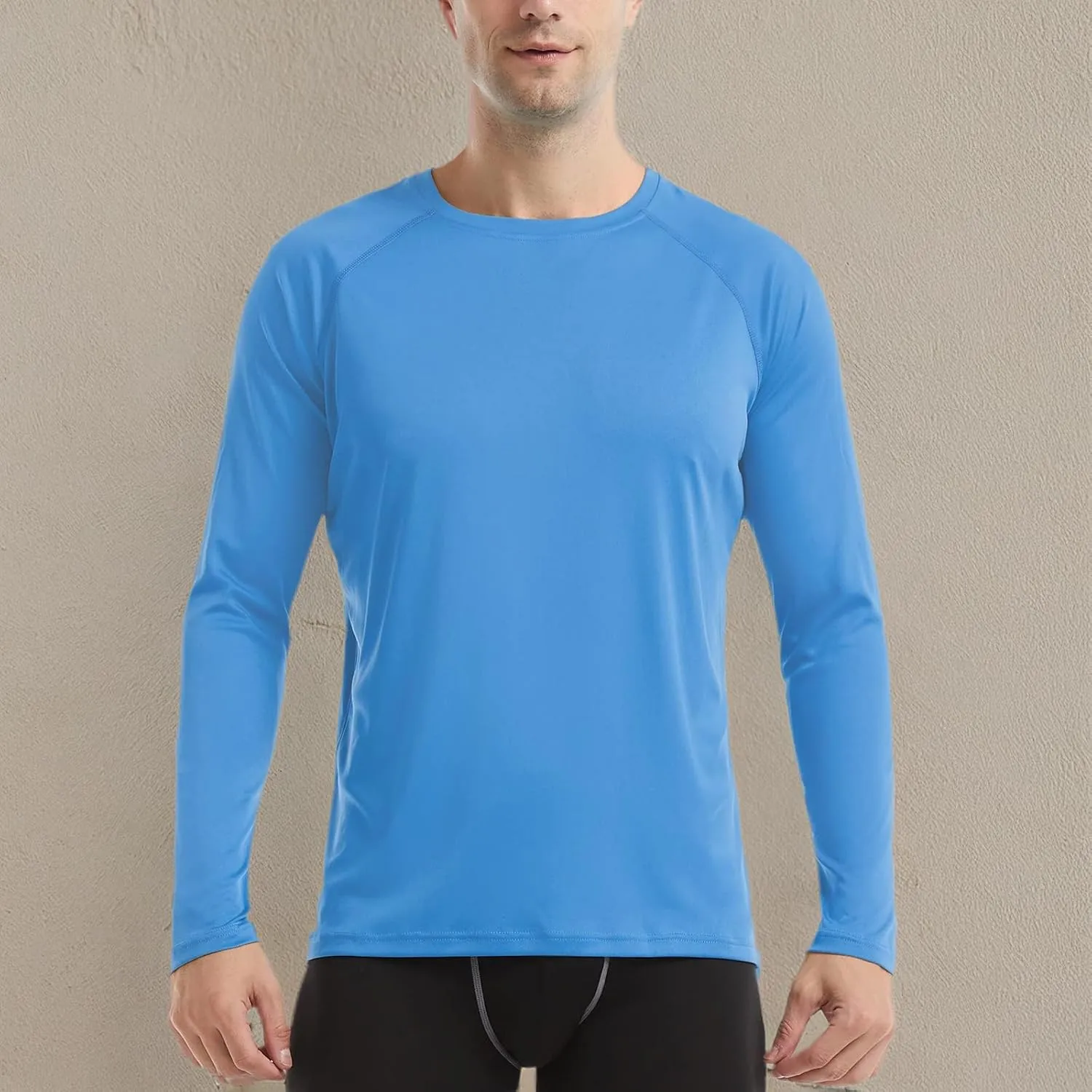 HISKYWIN Men's Long Sleeve Shirts Lightweight UPF 50  Sun Protection SPF Outdoor T-Shirts Fishing Hiking Running Tee Tops