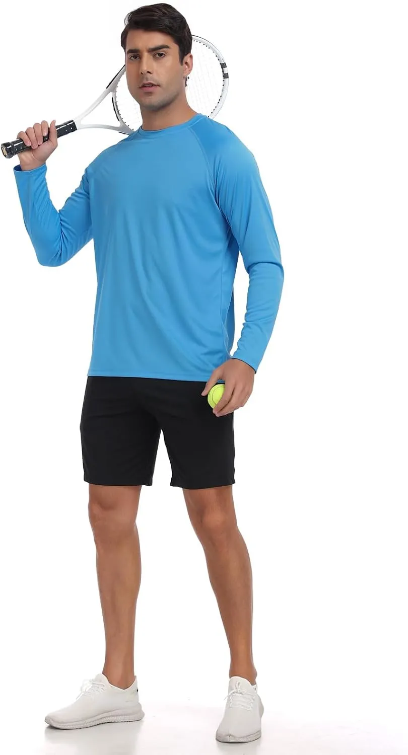 HISKYWIN Men's Long Sleeve Shirts Lightweight UPF 50  Sun Protection SPF Outdoor T-Shirts Fishing Hiking Running Tee Tops