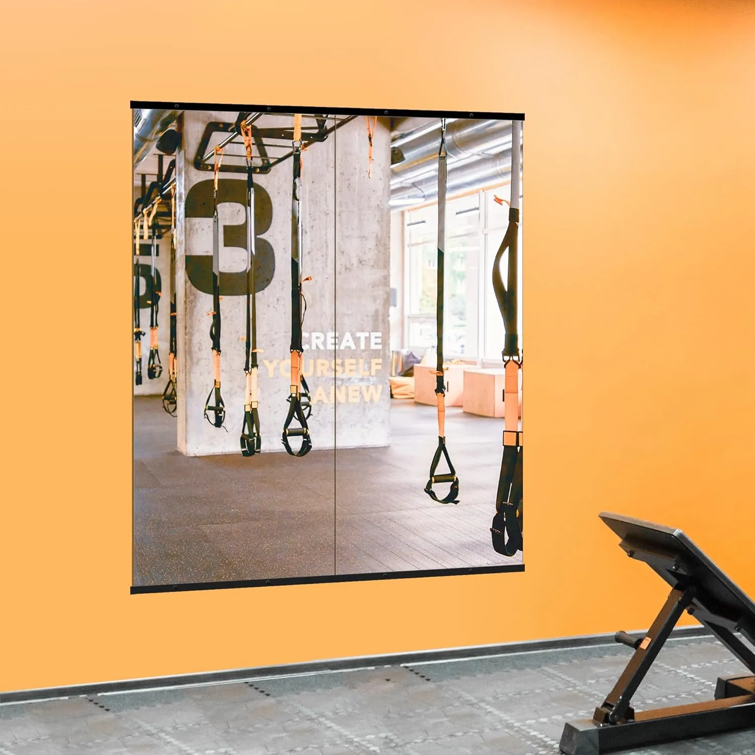 Home Gym Mirror for Wall,Mirror Full Length,60x25x2PCS,Glass Frameless Body Large Mirror for Home Gym,Workout,Bedroom,Garage