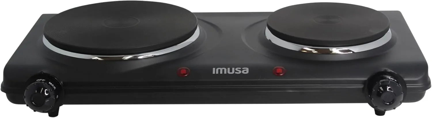 IMUSA Double Electric Hot Plate, Black