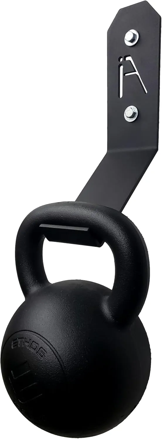Iron American Heavy-Duty Kettlebell Wall Mount Storage Rack - Gym Storage Hanger, Holds up to 200 Pounds - Easy Installation, Hardware Included - Weight Rack for Home Gym - Made in USA