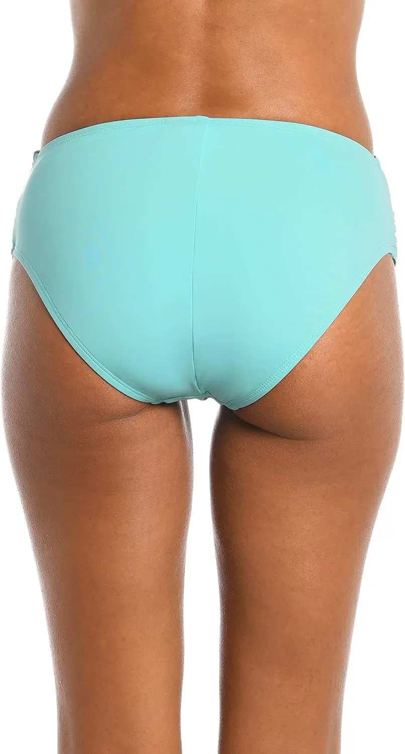 Island Goddess Banded Mid Waist Pant Bikini Swimsuit Bottom