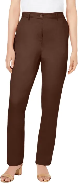 Jessica London Women's Plus Size Casual Stretch Straight Leg Chino Pants