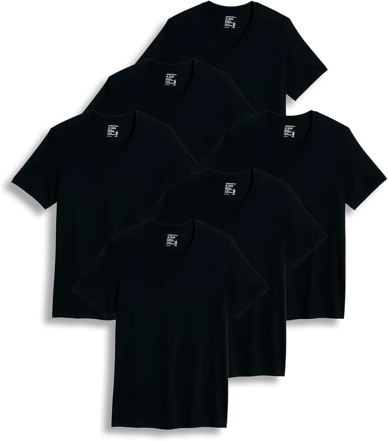 Jockey Men's Undershirt Big & Tall Classic V-Neck Undershirt - 6 Pack