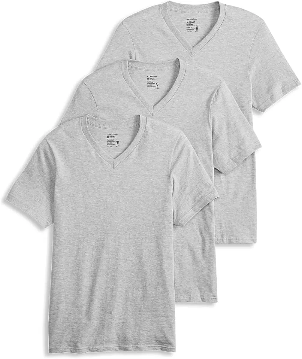 Jockey Men's Undershirt Classic V-Neck Undershirt - 3 Pack