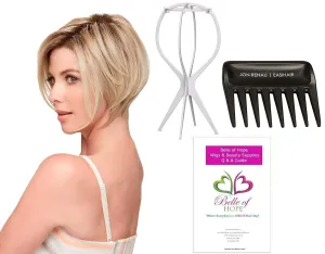 Jon Renau Ignite Lace Front HD Wig 4PC Bundle with Plastic Wig Stand, Wide Tooth Comb, 19 Belle of Hope Page Q and A Guide (101F48T)