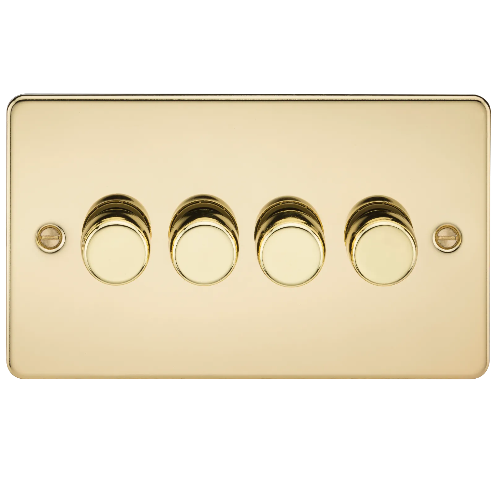 Knightsbridge FP2164PB Flat Plate 4G 2 Way Dimmer 60-400W - Polished Brass