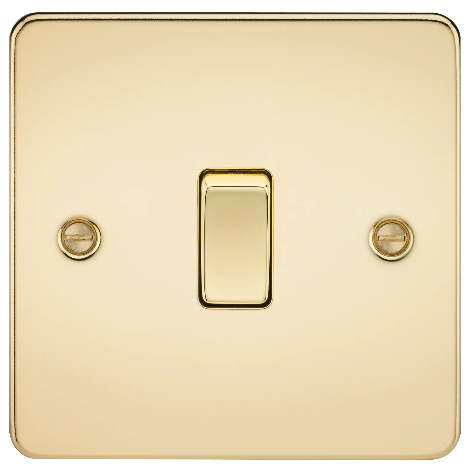 Knightsbridge FP8341PB Flat Plate 20A 1G DP Switch - Polished Brass