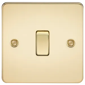 Knightsbridge FP8341PB Flat Plate 20A 1G DP Switch - Polished Brass