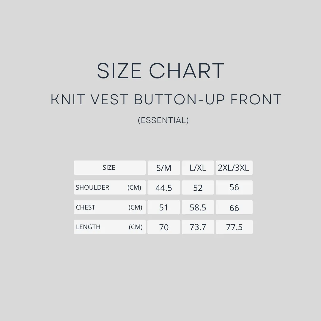 Knit Vest - Black Button-Up