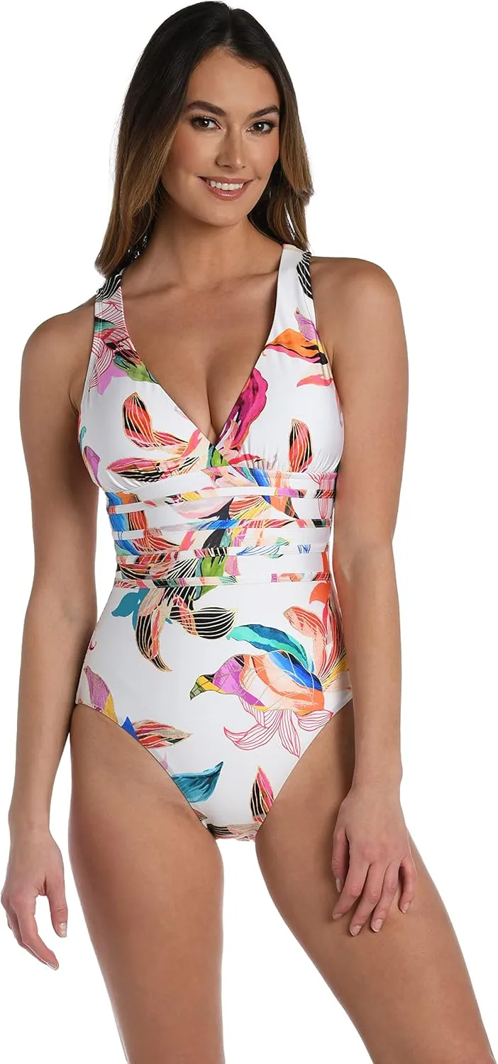 La Blanca Women's Multi Strap Cross Back One Piece Swimsuit