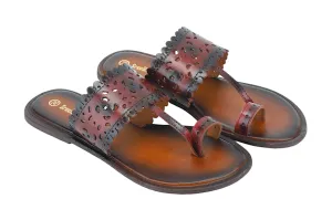 LADIES FLAT LEATHER CHAPPAL 996073