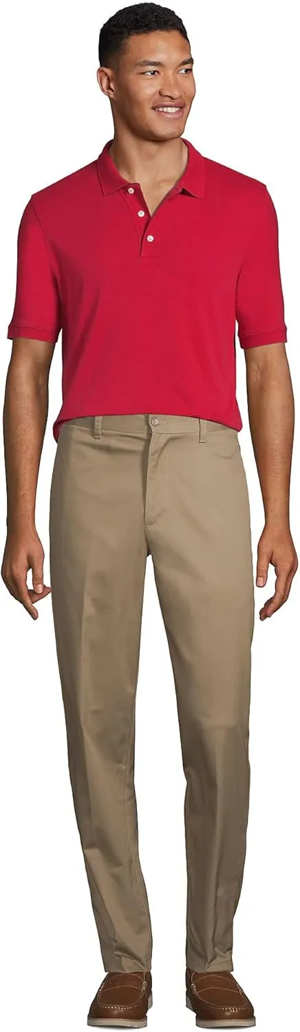 Lands' End School Uniform Men's Long Sleeve Interlock Polo Shirt