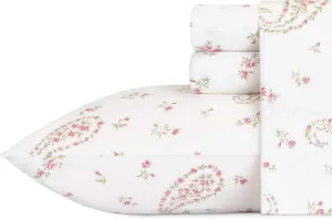 Laura Ashley - King Sheets, Soft Sateen Cotton Bedding Set - Sleek, Smooth, & Breathable Home Decor (Bristol Paisley, King)