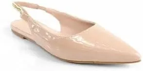 Liliana Women's Pointed Toe Chain Accent Slingback Flat