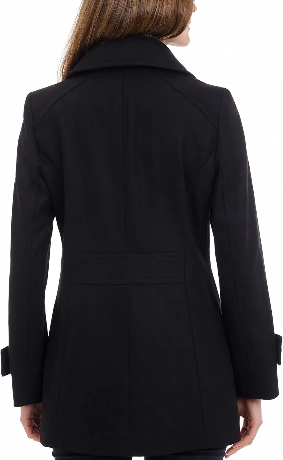 LONDON FOG Women's Single-Breasted Wool Coat with Scarf