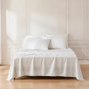 Lush Decor Eternity Sheet Set 6 Piece Set King Neutral - Diamond Bed Sheets - King Sheets - Geometric Art Deco - Mid Century Modern Decor