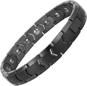 Magnetic Hematite Bracelets for Men Women 316L Stainless Steel Power Balance Energy Magnets Stones Bracelet Jewelry Gift with Adjustment Tool