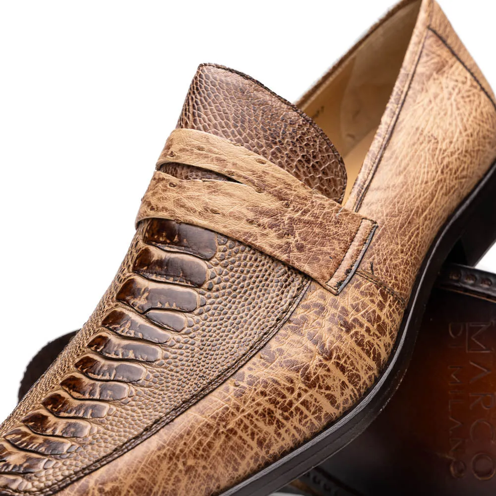 Marco Di Milano Fangio Rust Orix Ostrich Penny Loafer