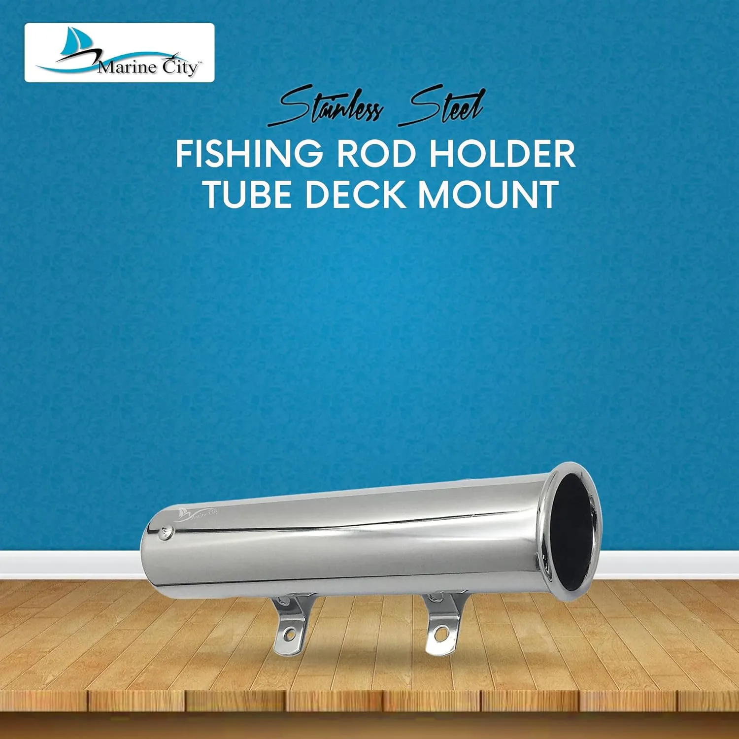 MARINE CITY 304 Stainless Steel Adjustable Fishing Rod Holder Ideal for Boats, Yachts, Marines
