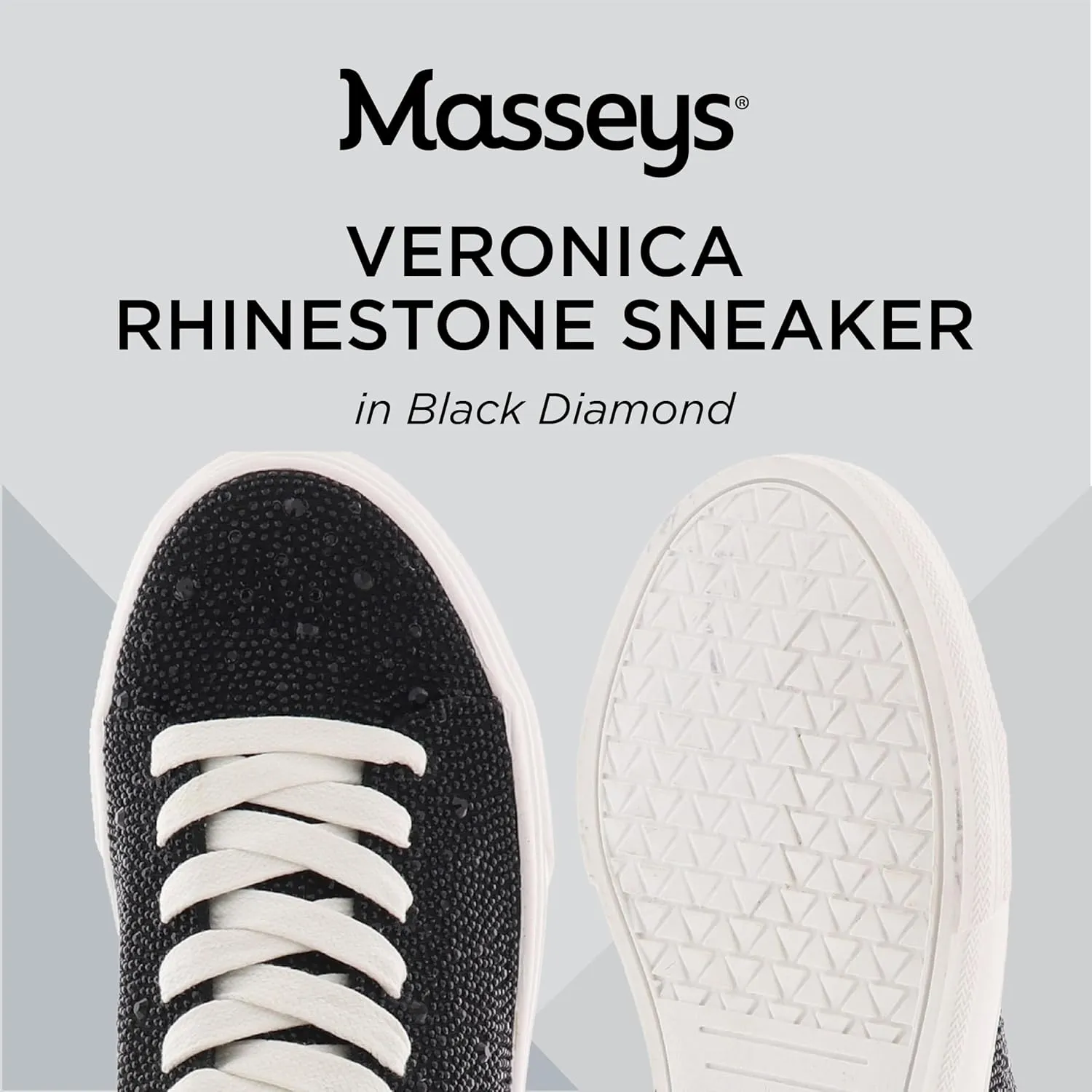 Masseys Women's Veronica Rhinestone Studded Fashion Sneaker