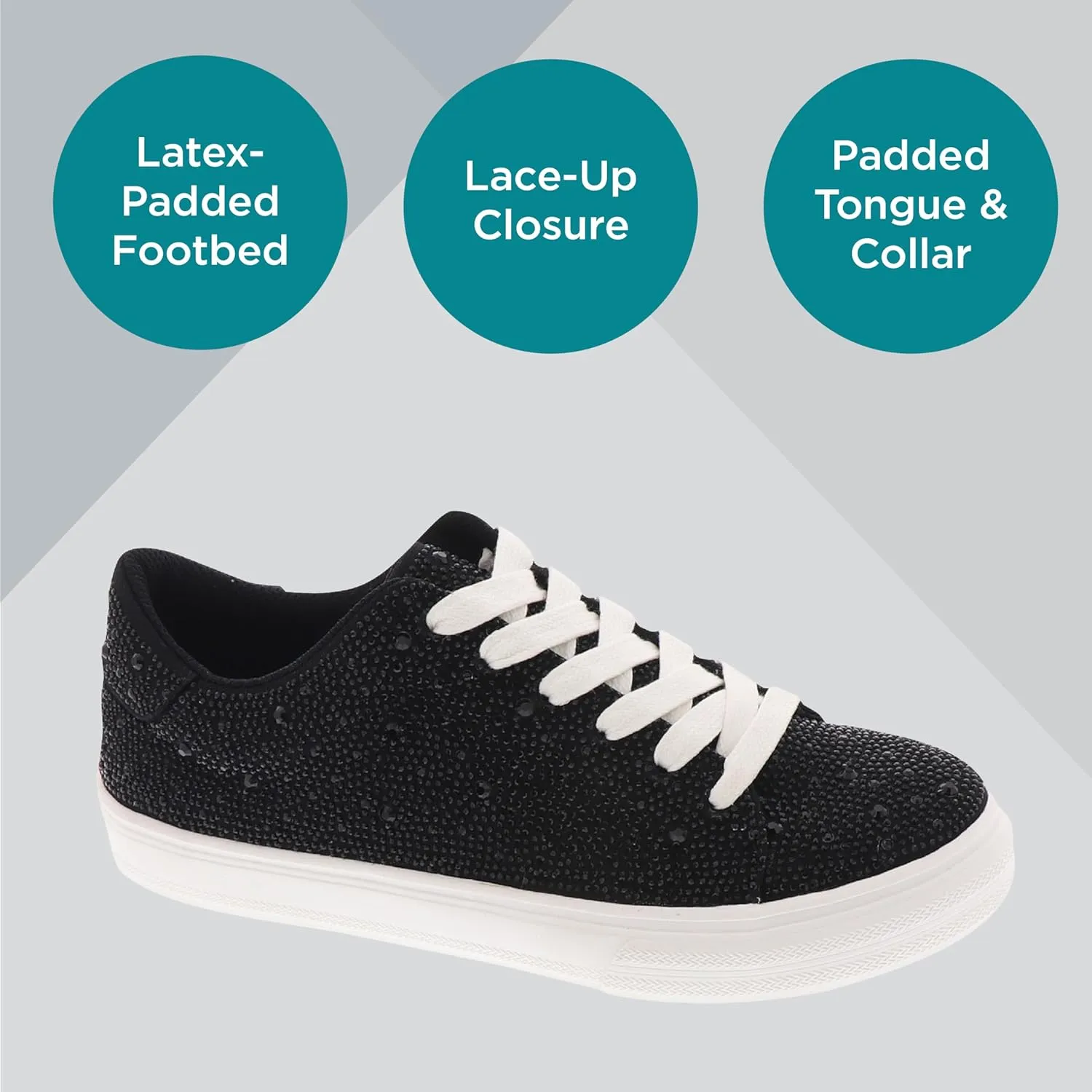Masseys Women's Veronica Rhinestone Studded Fashion Sneaker