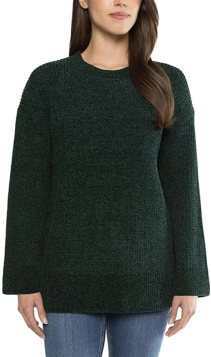 Matty M Ladies' Chenille Tunic Sweater, Crewneck, Ribbed Cuffs and Hem, Wide Sleeves, Multiple Colors