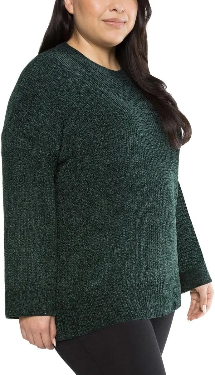 Matty M Ladies' Chenille Tunic Sweater, Crewneck, Ribbed Cuffs and Hem, Wide Sleeves, Multiple Colors