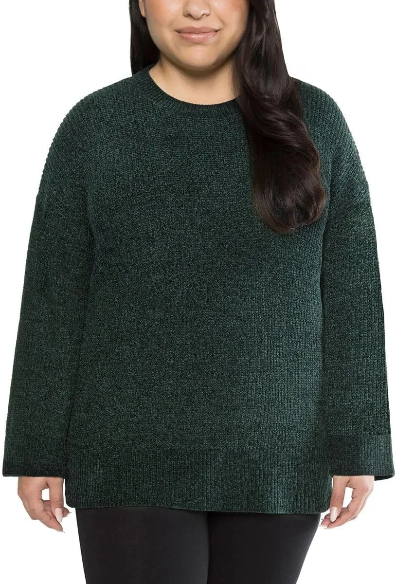 Matty M Ladies' Chenille Tunic Sweater, Crewneck, Ribbed Cuffs and Hem, Wide Sleeves, Multiple Colors