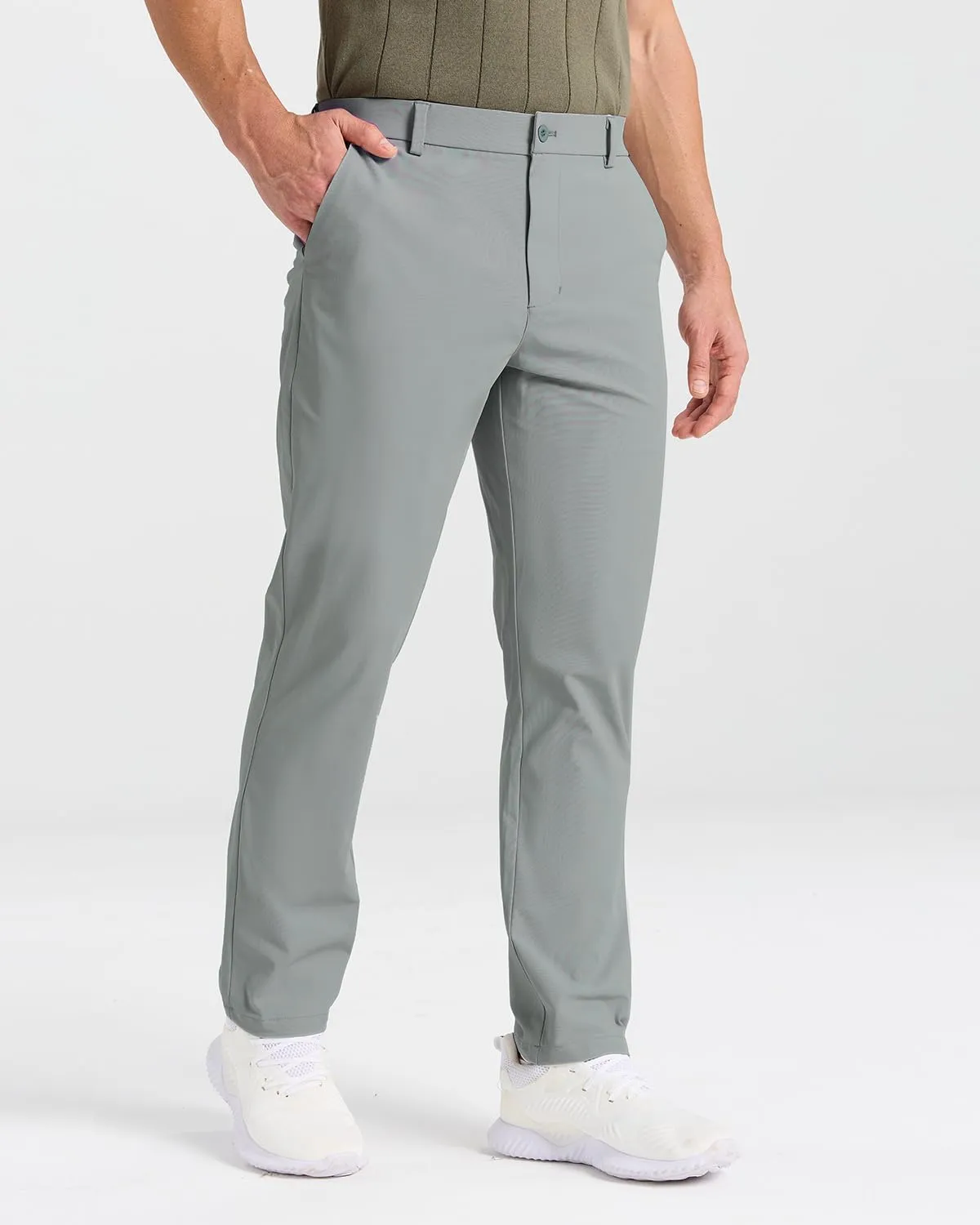 Mens Classic Fit Golf Pants Stretch Work Dress Pants 30''/32''/34'' Lightweight Casual Pants with Pockets