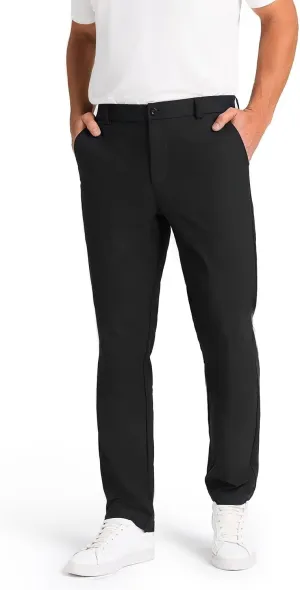 Mens Classic Fit Golf Pants Stretch Work Dress Pants 30''/32''/34'' Lightweight Casual Pants with Pockets