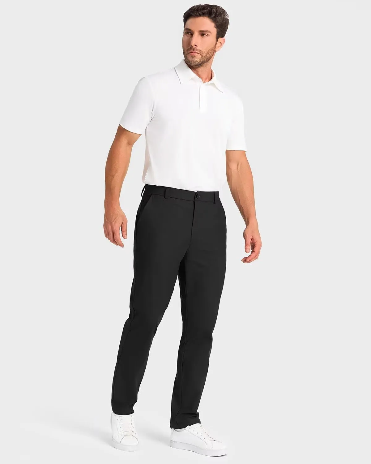 Mens Classic Fit Golf Pants Stretch Work Dress Pants 30''/32''/34'' Lightweight Casual Pants with Pockets