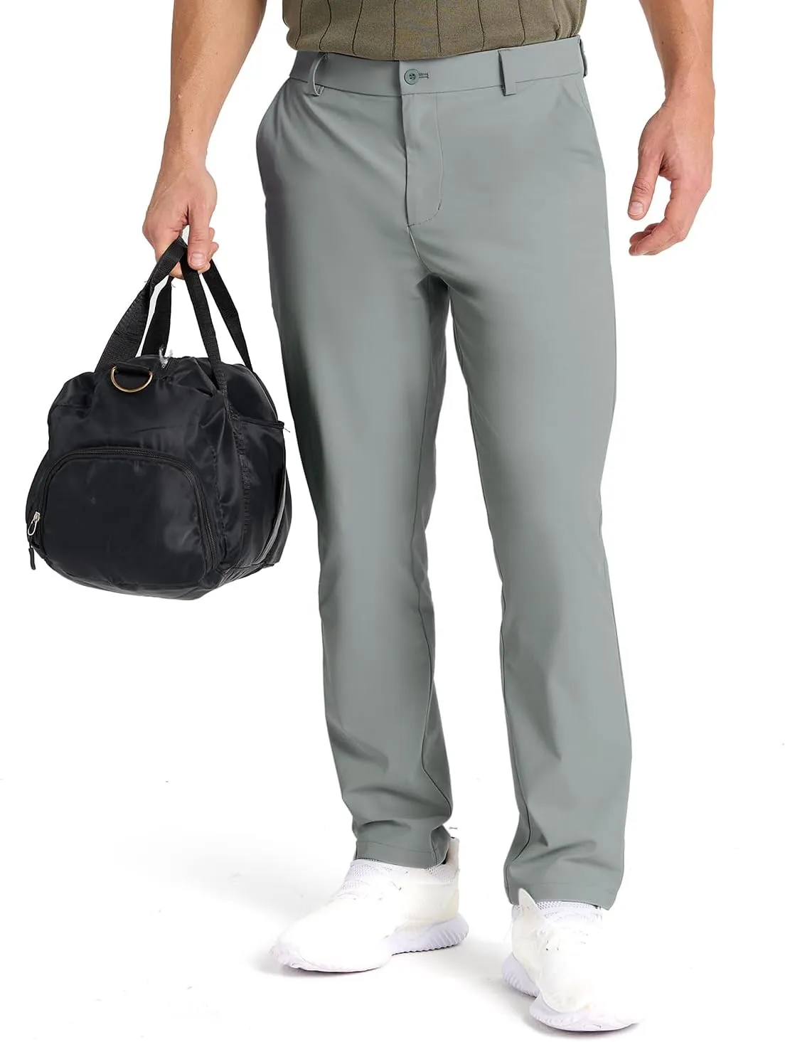 Mens Classic Fit Golf Pants Stretch Work Dress Pants 30''/32''/34'' Lightweight Casual Pants with Pockets