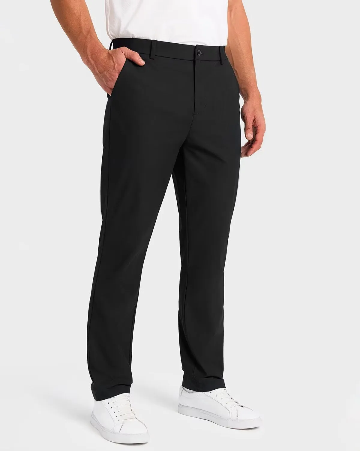Mens Classic Fit Golf Pants Stretch Work Dress Pants 30''/32''/34'' Lightweight Casual Pants with Pockets