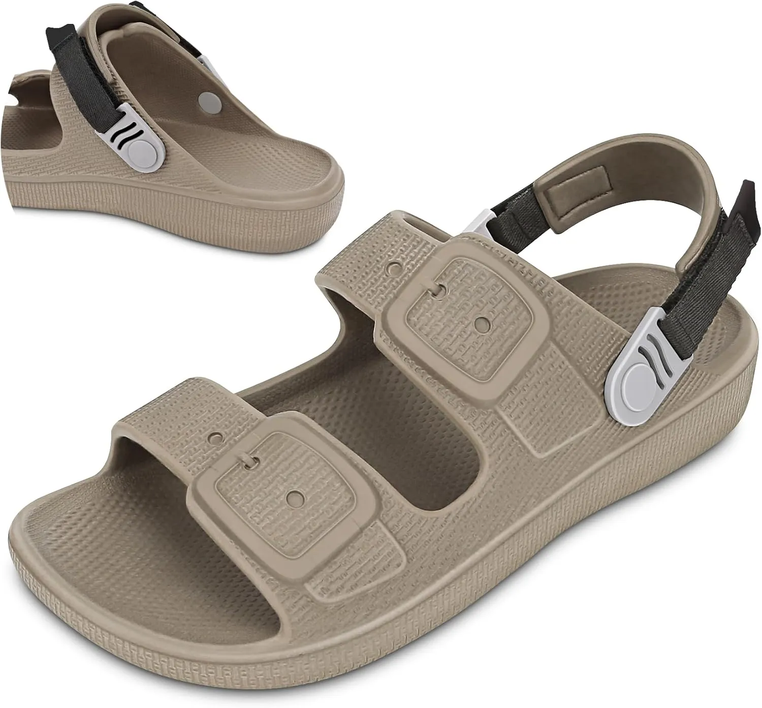 Mens Sandals, Beach Sandals & Slides, Comfortable Summer Slippers & Beach Shoes for Men, Lightweight & Non-Slip, Black Slides, Comfortable Slides 8-12