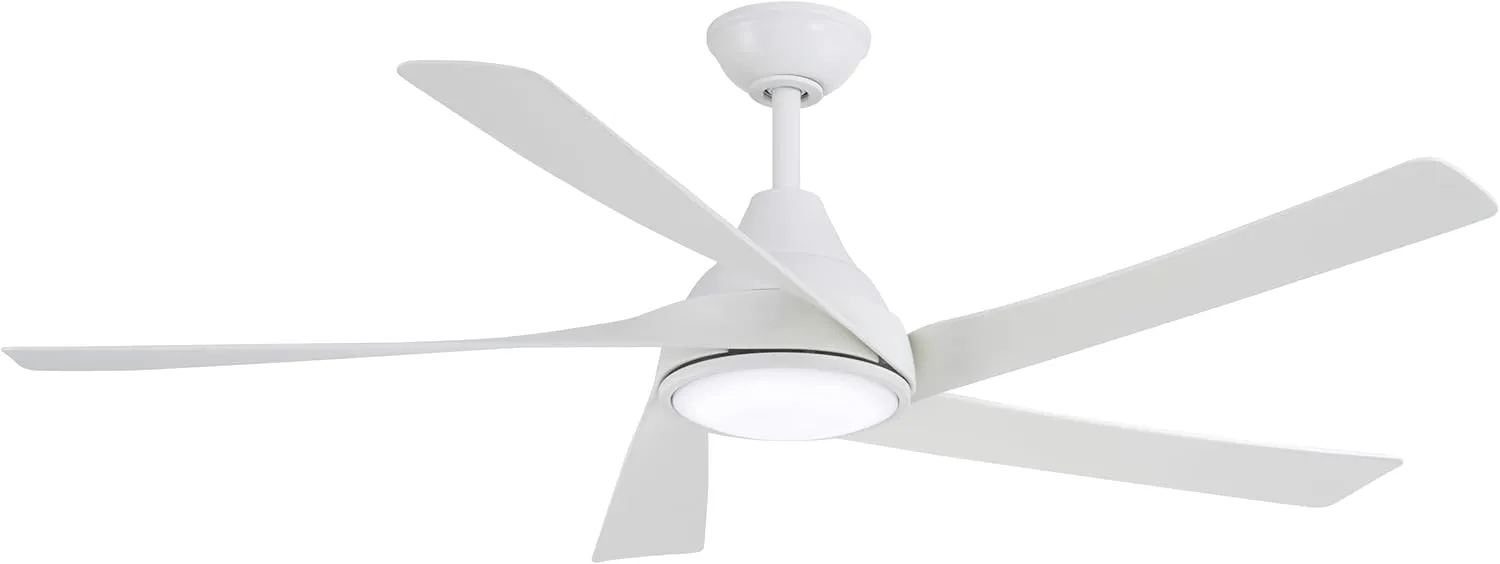 MINKA-AIRE F765L-WHF Transonic 56 Inch Indoor LED Ceiling Fan with Flat White Finish and Flat White Blades