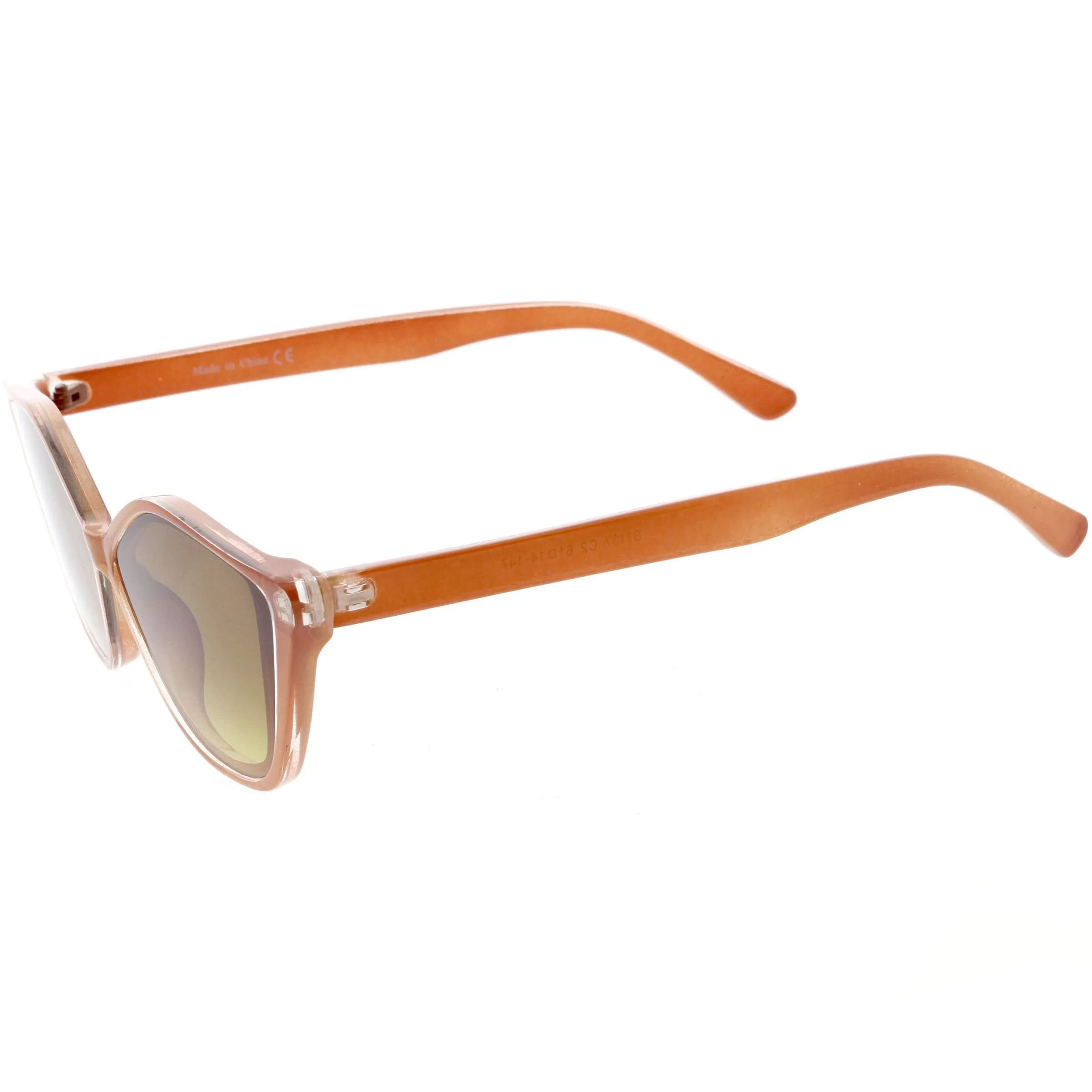 Modern Classy Thin Bezel Flat Lens Cat Eye Sunglasses D061