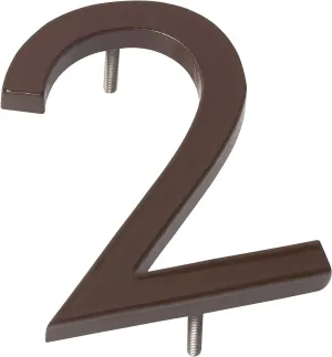Montague Metal Products MHN-06-F-AC1-2 Solid Brushed Aluminum Modern Floating Address House Numbers, 6", Powder Coated Antique Copper