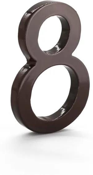 Montague Metal Products MHN-08-F-RB1-8 Solid Aluminum Modern Floating Address House Numbers, 8", Powder Coated Rubbed Bronze