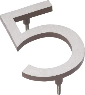 Montague Metal Products MHN-10-F-SD2-5 Solid Brushed Aluminum Modern Floating Address House Numbers, 10", Satin Nickel Powder Coated Sand Two-Tone