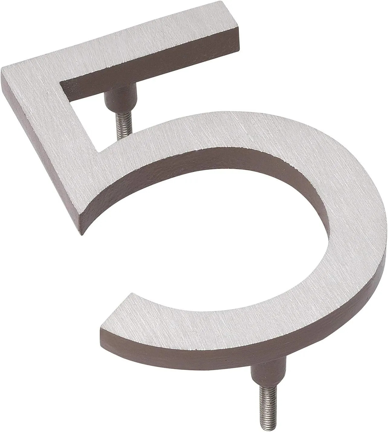 Montague Metal Products MHN-10-F-SD2-5 Solid Brushed Aluminum Modern Floating Address House Numbers, 10", Satin Nickel Powder Coated Sand Two-Tone