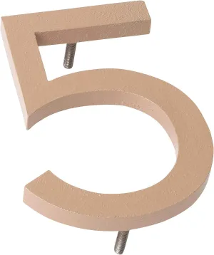 Montague Metal Products MHN-10-F-TE1-5 Solid Brushed Aluminum Modern Floating Address House Numbers, 10", Powder Coated Taupe