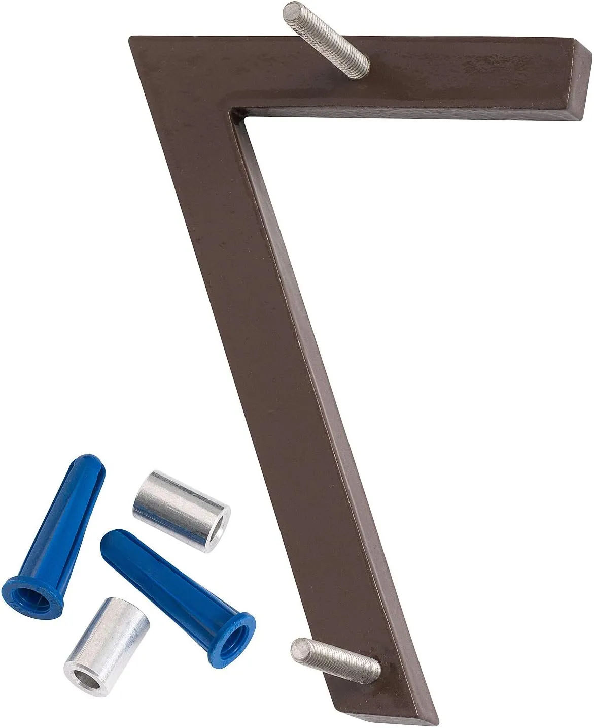 Montague Metal Products MHN-12-F-AC2-7 Solid Brushed Aluminum Modern Floating Address House Numbers, 12", Satin Nickel Powder Antique Copper Two-Tone