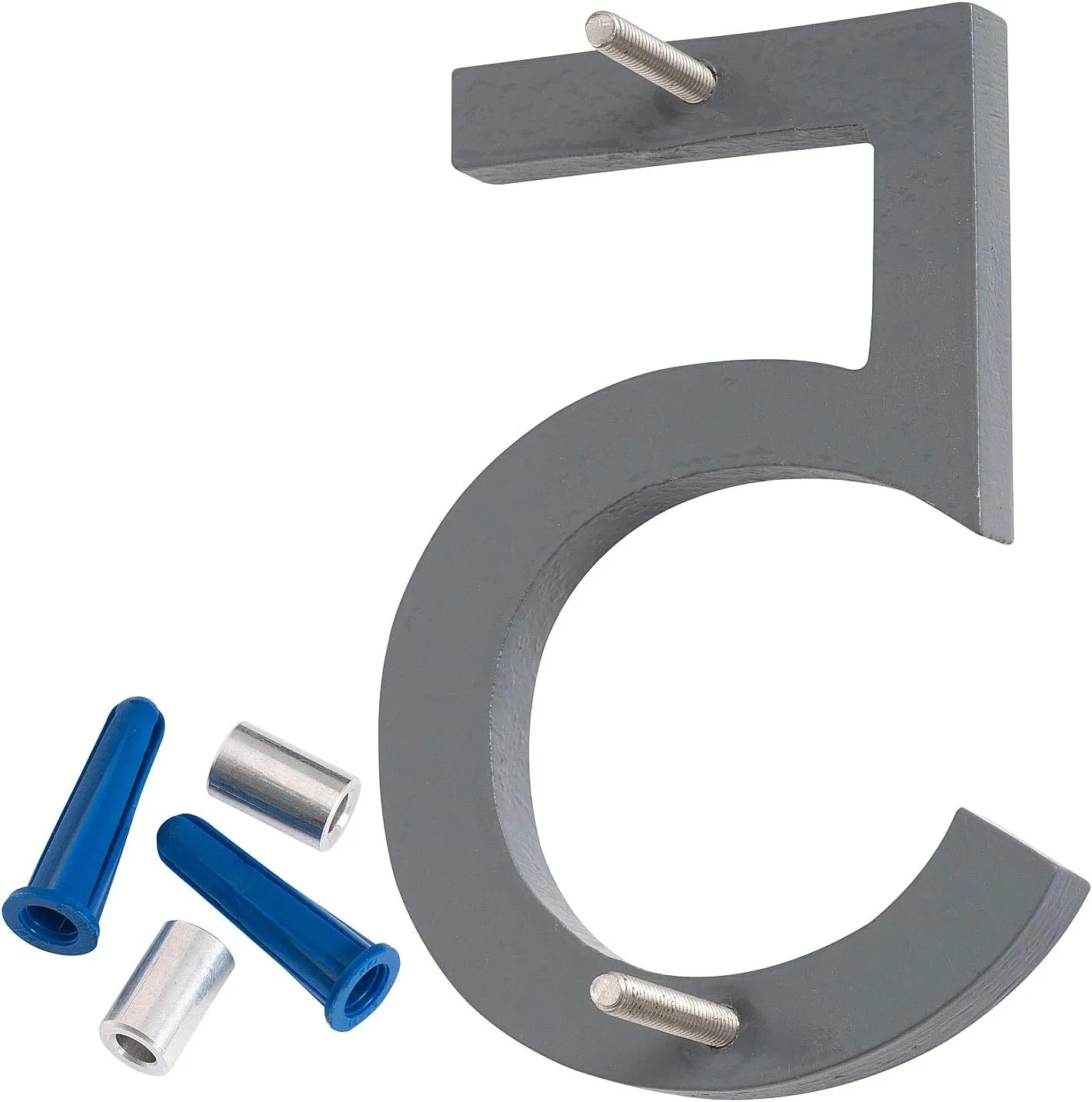Montague Metal Products MHN-12-F-GY1-5 Solid Aluminum Modern Floating Address House Numbers, 12", Powder Coated Gray