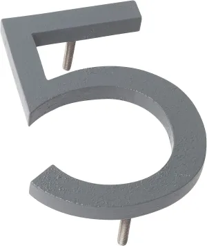 Montague Metal Products MHN-12-F-GY1-5 Solid Aluminum Modern Floating Address House Numbers, 12", Powder Coated Gray